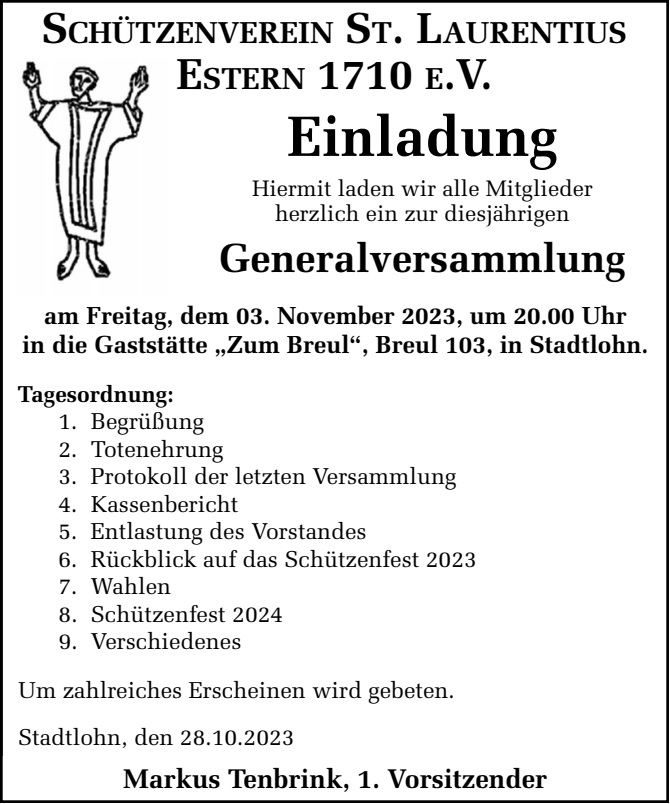 Anzeige Mitgliederversammlung 2023